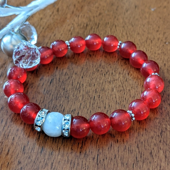 Red Ruby & Moonstone Bracelet - Picture 2 of 5